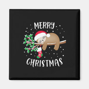 Frohe Weihnachten Niedliche Sloth Xmas Outfit Matc Magnet