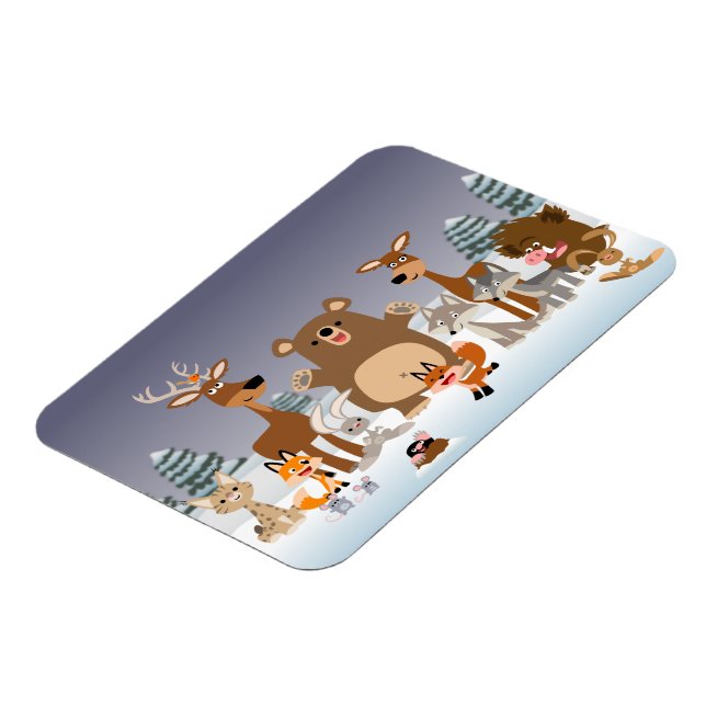 Frohe Weihnachten! Niedliche Tiere Flexible Magnet (Linke Seite)