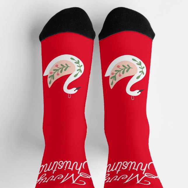 Frohe Weihnachten Niedliche traditionelle Volkskun Socken (Oben)