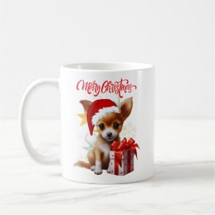 Frohe Weihnachten - Niedliche Welpe - Kaffeetasse