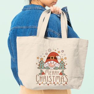 Frohe Weihnachten Niedliche Whimsical Weihnachten Jumbo Stoffbeutel