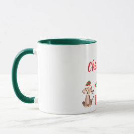 Frohe Weihnachten Niedlichen Affen Weihnachtsmänte Tasse