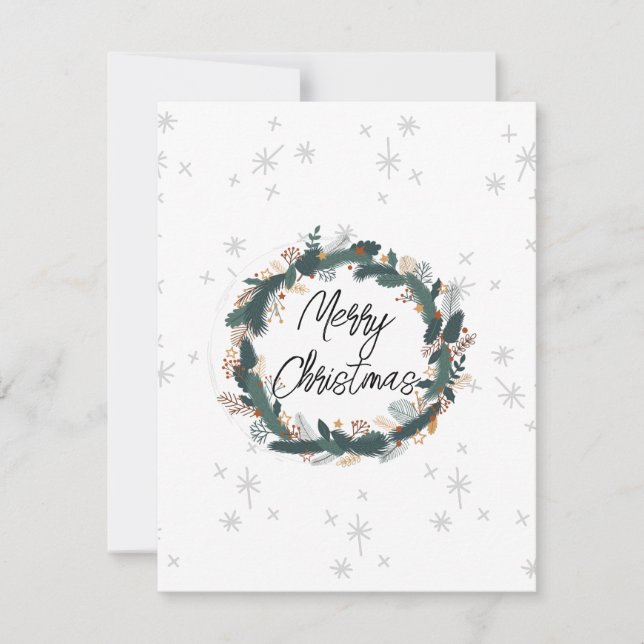 Frohe Weihnachten niedlichen Bauernhof modern weiß Mitteilungskarte (Vorderseite)