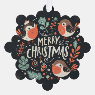 Frohe Weihnachten Niedlichen Füchse und Kaninchen  Ornament Karte