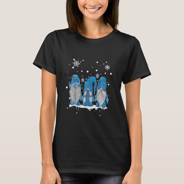 Frohe Weihnachten Niedlichen Gnomes Glückliche Wei T-Shirt (Vorderseite)