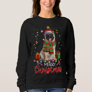 Frohe Weihnachten Niedlichen Mops Weihnachtsmannmü Sweatshirt