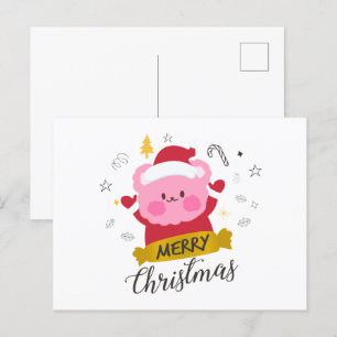 frohe Weihnachten niedlicher Bär Cartoon Postkarte