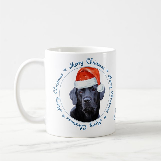 Frohe Weihnachten Niedlicher Hund Retriever Black  Kaffeetasse (Links)