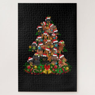 Frohe Weihnachten Niedlicher Hund Weihnachtsbaum