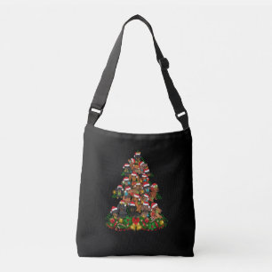Frohe Weihnachten Niedlicher Hund Weihnachtsbaum Tragetaschen Mit Langen Trägern
