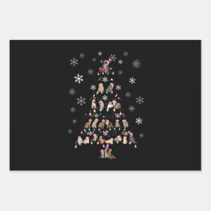 Frohe Weihnachten Niedlicher Katzenweihbaum Geschenkpapier Set