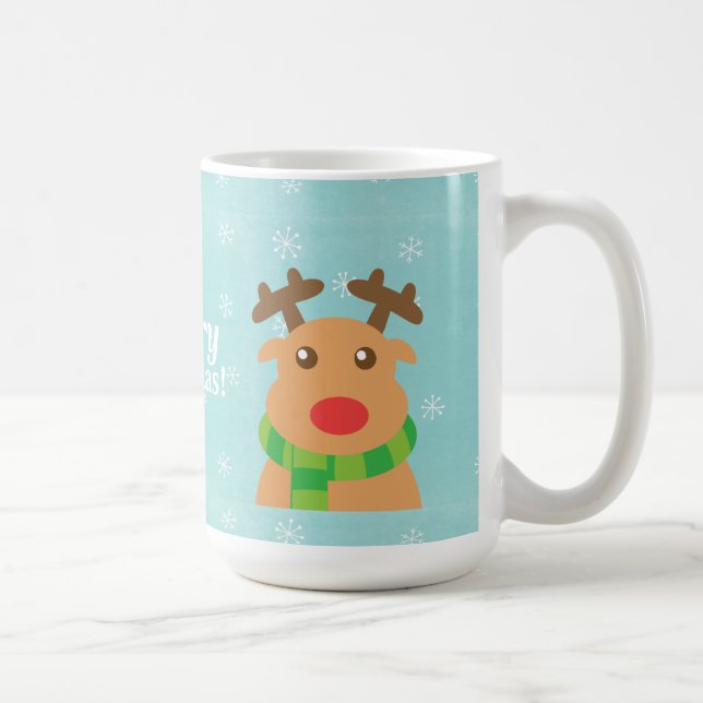 Frohe Weihnachten - Niedlicher Rentier mit Roter N Kaffeetasse (Rechts)