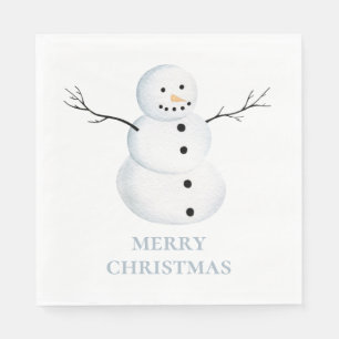 Frohe Weihnachten. niedlicher Schneemann mit Wasse Serviette