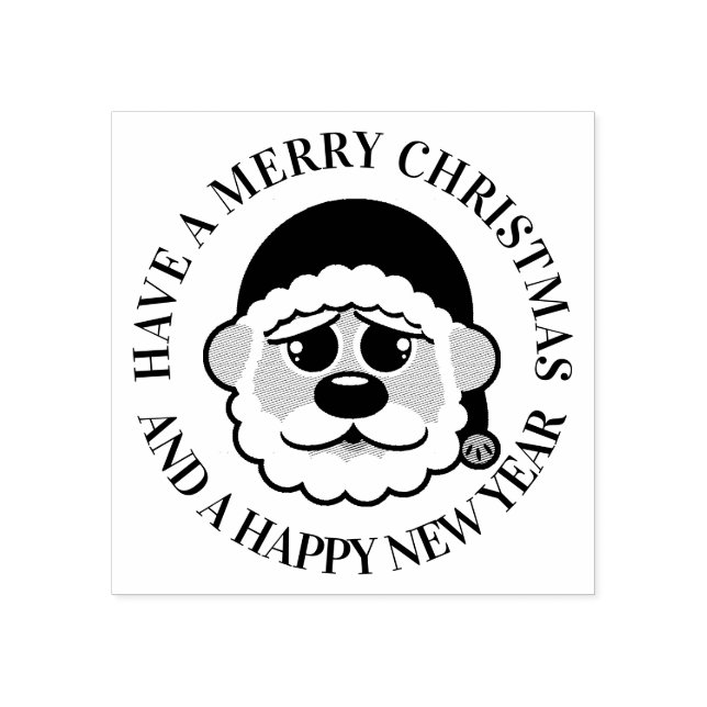 Frohe Weihnachten Niedlicher Weihnachtsmann Gummistempel (Prägung)