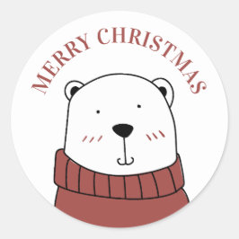 Frohe Weihnachten. Niedlicher Winterbär. Fantastis Runder Aufkleber