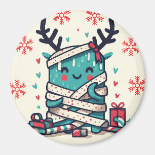 Frohe Weihnachten Niedliches Monstergeschenk verpa Magnet