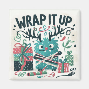 Frohe Weihnachten Niedliches Monstergeschenk verpa Magnet