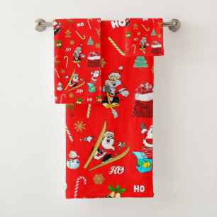 Frohe Weihnachten Nizza Schönheit 25 Dezember Weih Badhandtuch Set