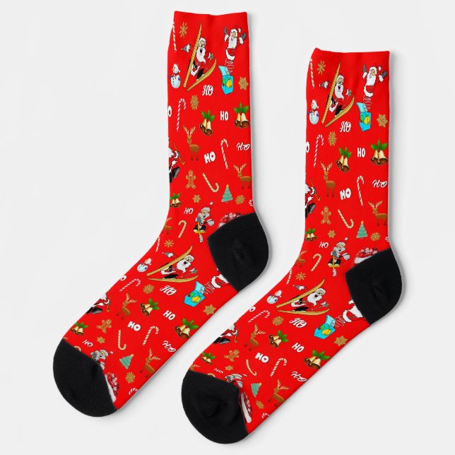 Frohe Weihnachten Nizza Schönheit 25 Dezember Weih Socken (Linkes Detail)