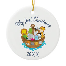Frohe Weihnachten Noahs Ark Keramik Ornament