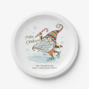 Frohe Weihnachten Nordic Gnome Personalisiert Pappteller