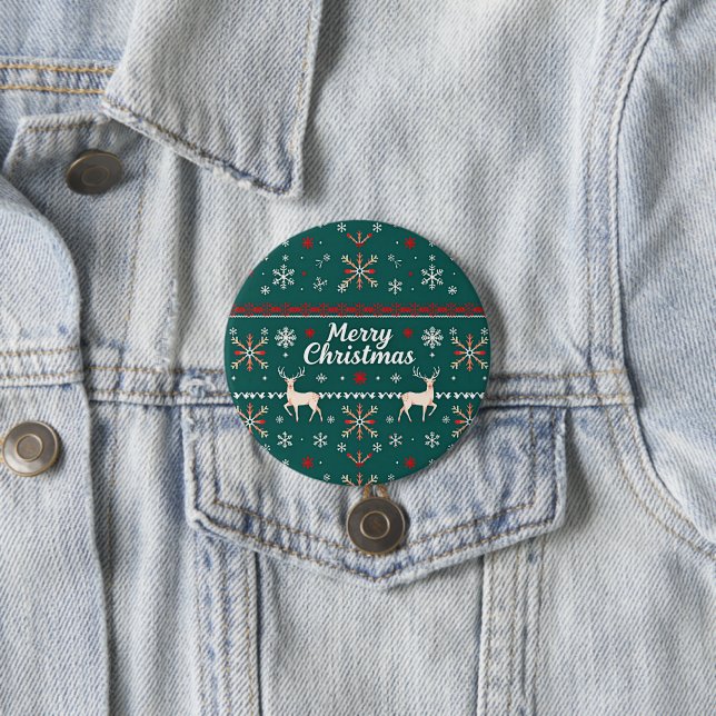 Frohe Weihnachten Nordic Muster Button (Beispiel)