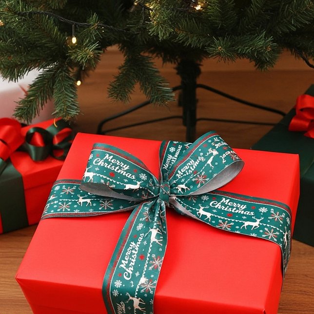 Frohe Weihnachten Nordic Muster Ripsband (Von Creator hochgeladen)