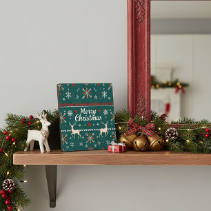 Frohe Weihnachten nordisches Muster Fotoplatte