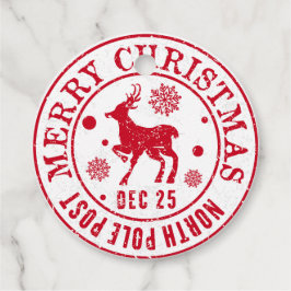 Frohe Weihnachten Nordpol Post Briefmarke Geschenkanhänger