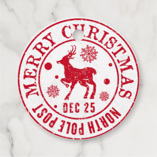 Frohe Weihnachten Nordpol Post Briefmarke Geschenkanhänger