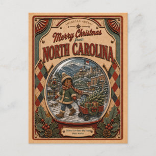 Frohe Weihnachten North Carolina Vintage-Schneekug