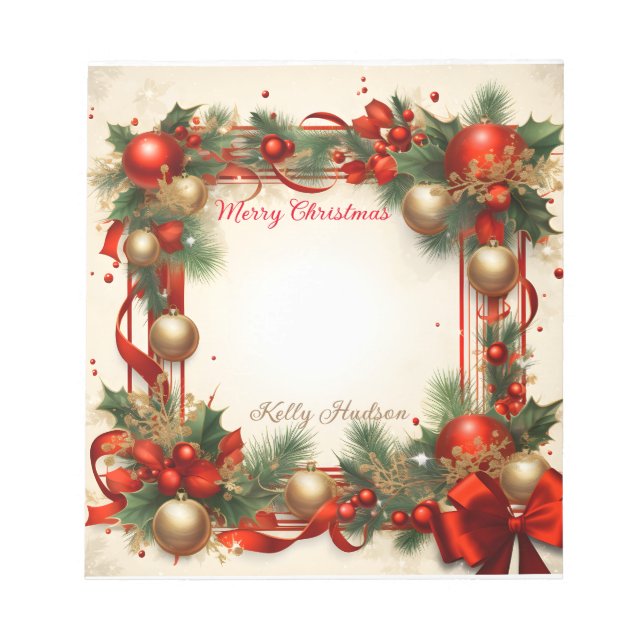 Frohe Weihnachten Notizblock (Vorderseite)