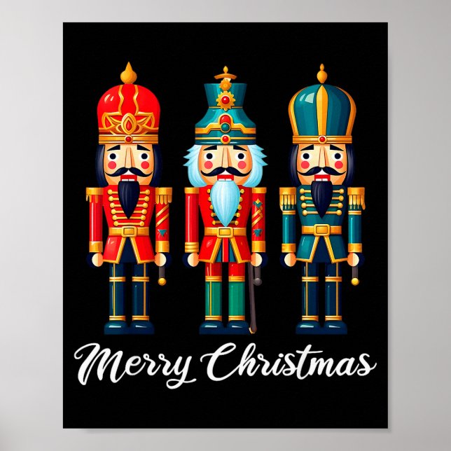 Frohe Weihnachten Nussknacker Ballett Festliches W Poster (Vorne)