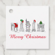 Frohe Weihnachten NYC Gebäude Sehenswürdigkeiten U