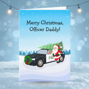 Frohe Weihnachten Officer Daddy Santa mit Polizeia Karte