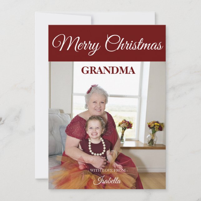 Frohe Weihnachten Oma Foto Gedicht (Vorderseite)