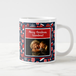 Frohe Weihnachten Oma Foto Urlaubsmuster Jumbo-Tasse