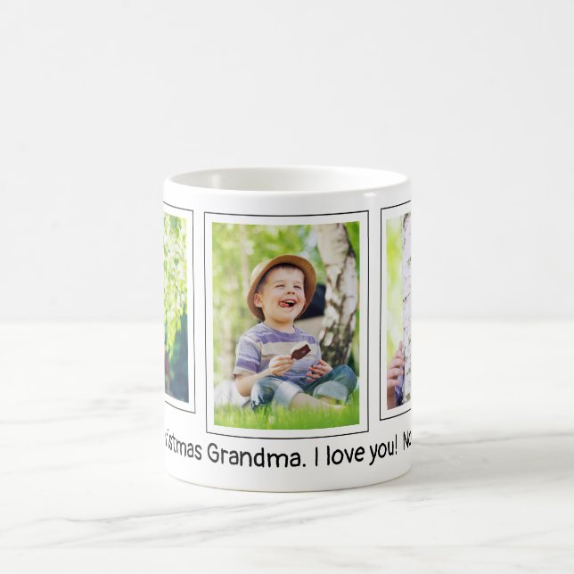 Frohe Weihnachten Oma I Liebe Sie 3 Foto Kind Kaffeetasse (Mittel)