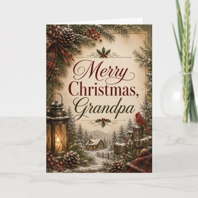 Frohe Weihnachten Opa Karte (Vorderseite)