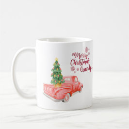 Frohe Weihnachten Opa RED TRUCK Personalisiert Kaffeetasse