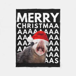 Frohe Weihnachten Opossum Schreien Spaß Männer Fra Fleecedecke