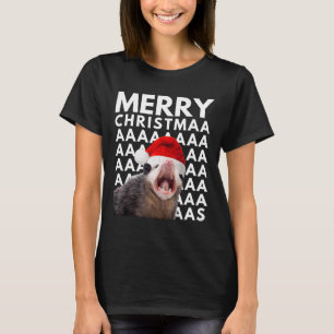Frohe Weihnachten Opossum Schreien Spaß Männer Fra T-Shirt