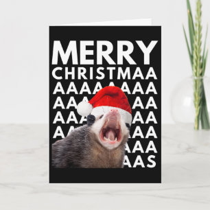 Frohe Weihnachten Opossum Schreiender Spaß Männer Karte