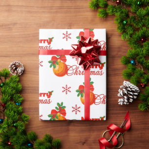 Frohe Weihnachten Orange Schmuck Verpackungspapier Geschenkpapier