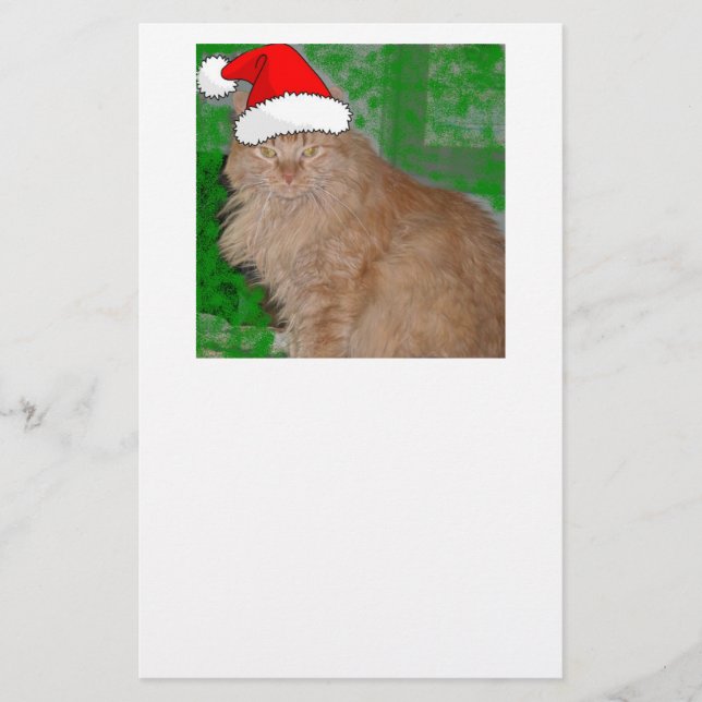 Frohe Weihnachten Orange Tabby Kitten Briefpapier (Vorderseite)