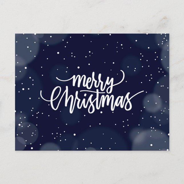 Frohe Weihnachten Original Blue Holiday Card (Vorderseite)