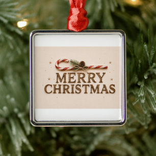 FROHE WEIHNACHTEN ORNAMENT AUS METALL