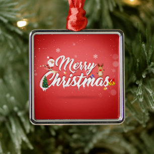 Frohe Weihnachten Ornament Aus Metall