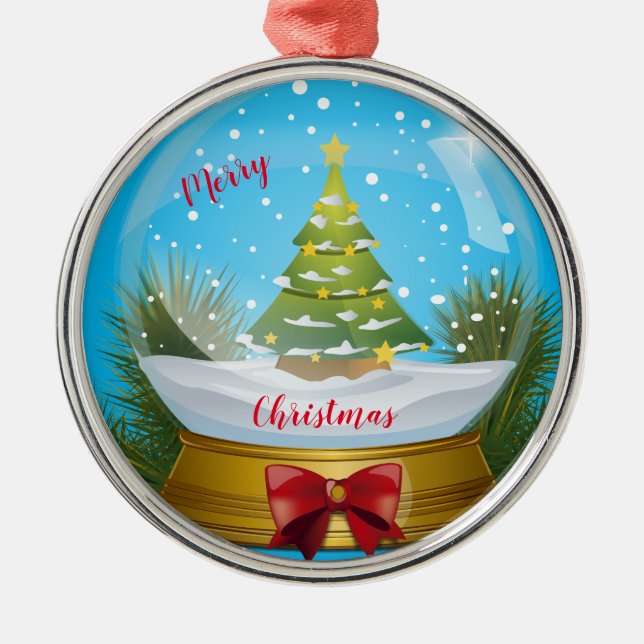 Frohe Weihnachten Ornament Aus Metall (Vorne)