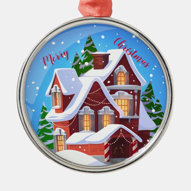 Frohe Weihnachten Ornament Aus Metall (Vorne)